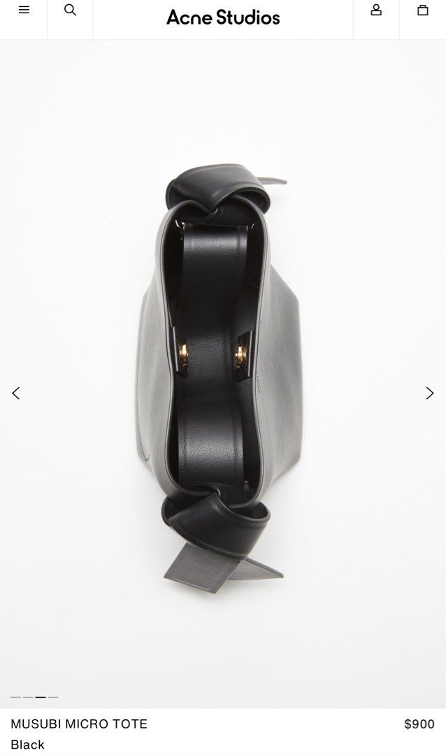 On Hand Acne Studios Micro Musubi Bag (Black) (Category: Cross-body Bags) located in Manila. Submitted by sarisaristorehk (Listing ID 1280505793, Image 3). Description: Brand new with tag Price cheaper than srp.
