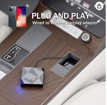 Apple Carplay Wireless Adapter, CarPlay Dongle for Factory Wired CarPlay  Cars, 2023 Upgrade Plug & Play Wired Convert Wireless CarPlay, Fast and  Easy