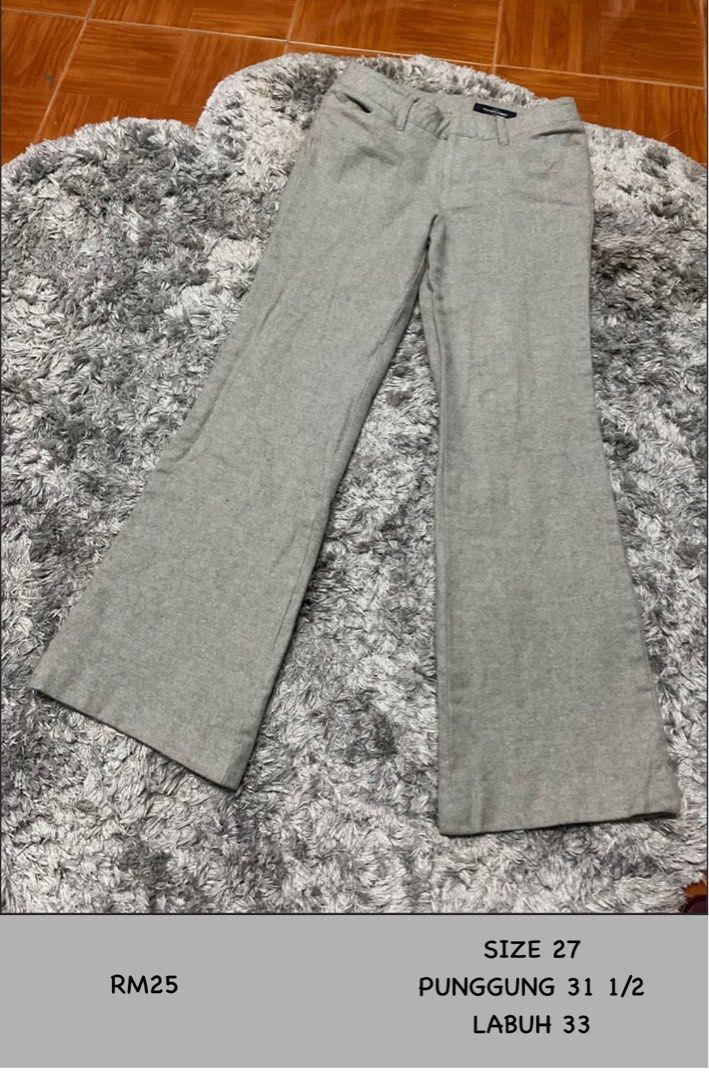 Palazzo pants outfit female casual work grey, Women's Fashion