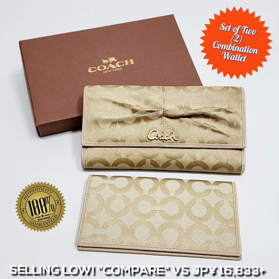 PART1 Authentic COACH 2 IN 1 Checkbook Holder and Matching
