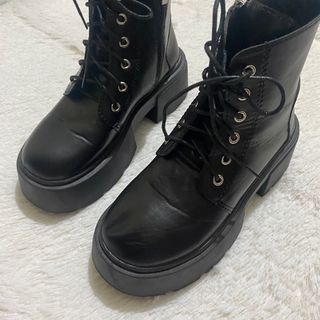 Platform Black Boots Shoes