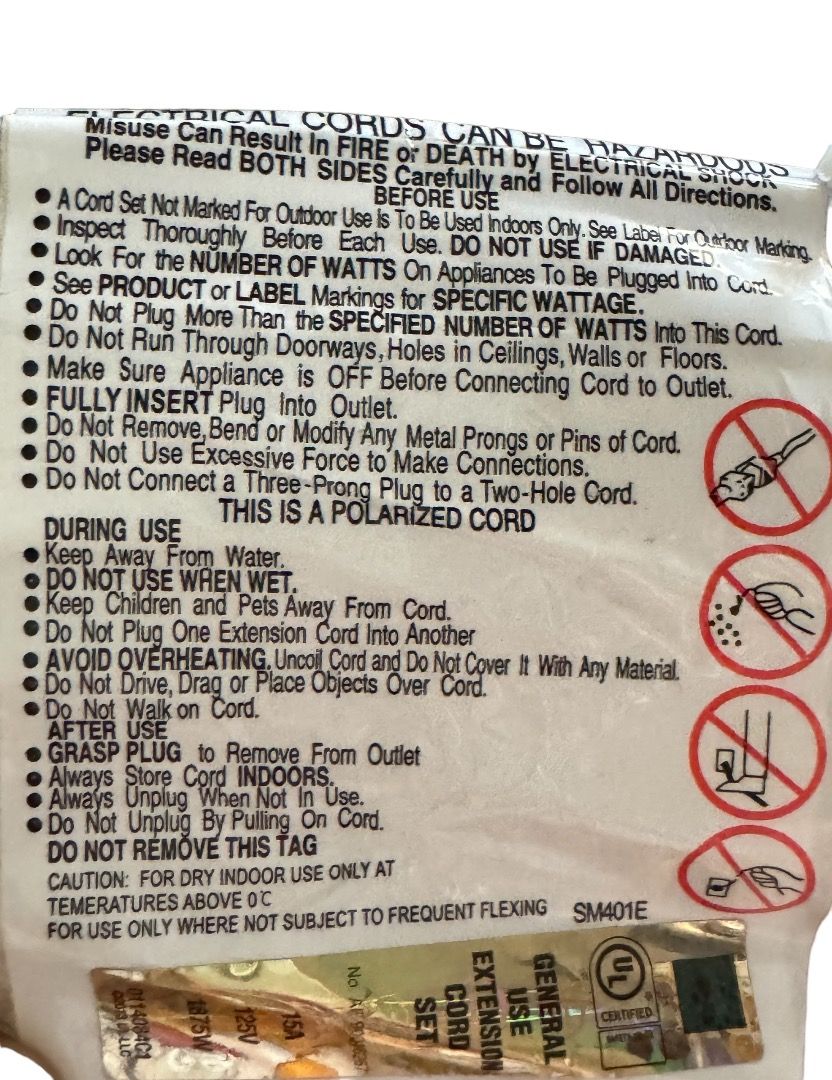 POWTECH Heavy duty 6 FT Air Conditioner and Major Appliance Extension