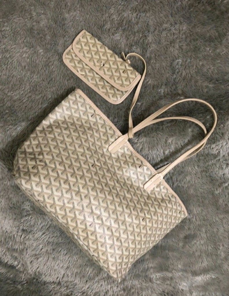 Prelove Goyard tote bag cream cantik dan mulus