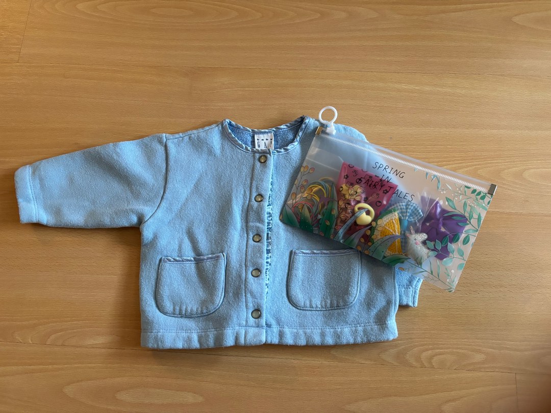 Preloved baby gap cardigan a pouch of new hair accessories