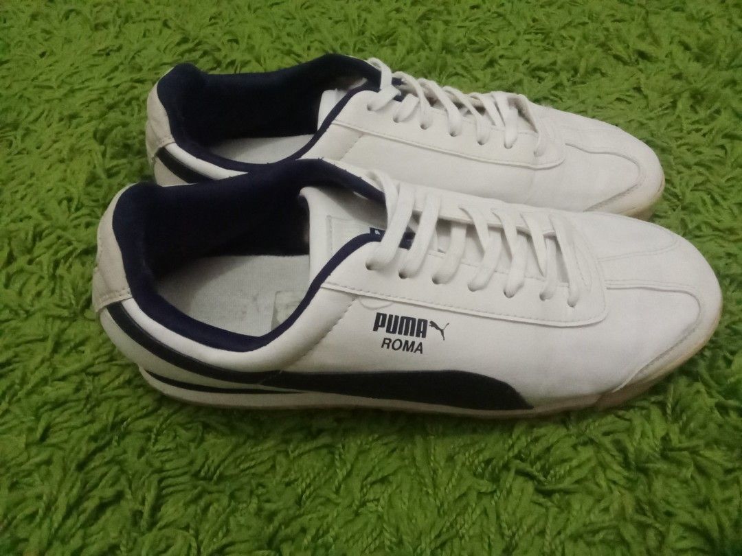 Puma ROMA BASIC Men s WHITE NEW NAVY Men s Fashion Footwear