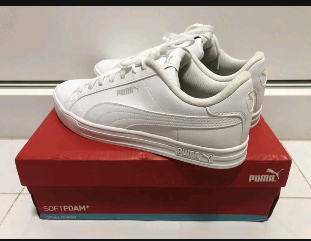 Puma smash discount sneakers white