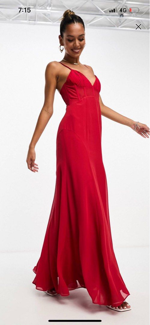 Chiffon red maxi new arrivals dress
