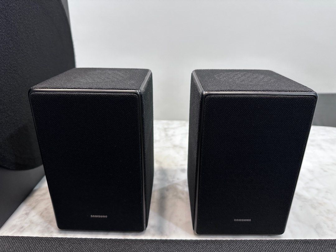 Samsung HWQ950A 11.1.4ch Dolby Atmos Soundbar with rear speaker and