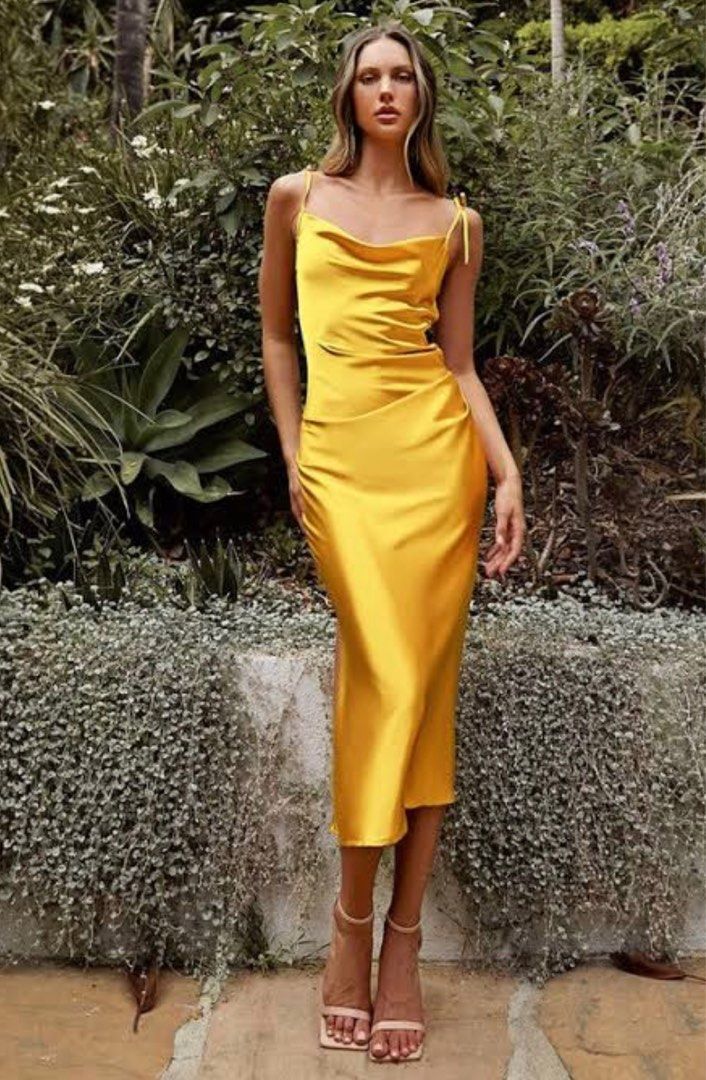 Gold cocktail store dress for wedding