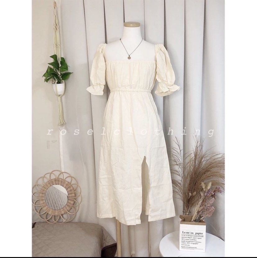 Shope/e - Ella Puff Sleeve Long with Slit Dress (Category: Dresses) located in Paranaque City. Submitted by aingrso (Listing ID 1280347268, Image 1). Description: ✨decluttering✨ 👗 size: free size 👗 brand: shope/e (roselclothing) 👗worn once 👗selling price: ₱280 👗price negotiable 👗shipping will be handled by buyer.