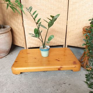 Small  solid wood platform legless tea table picnic table bonsai stand plant stand