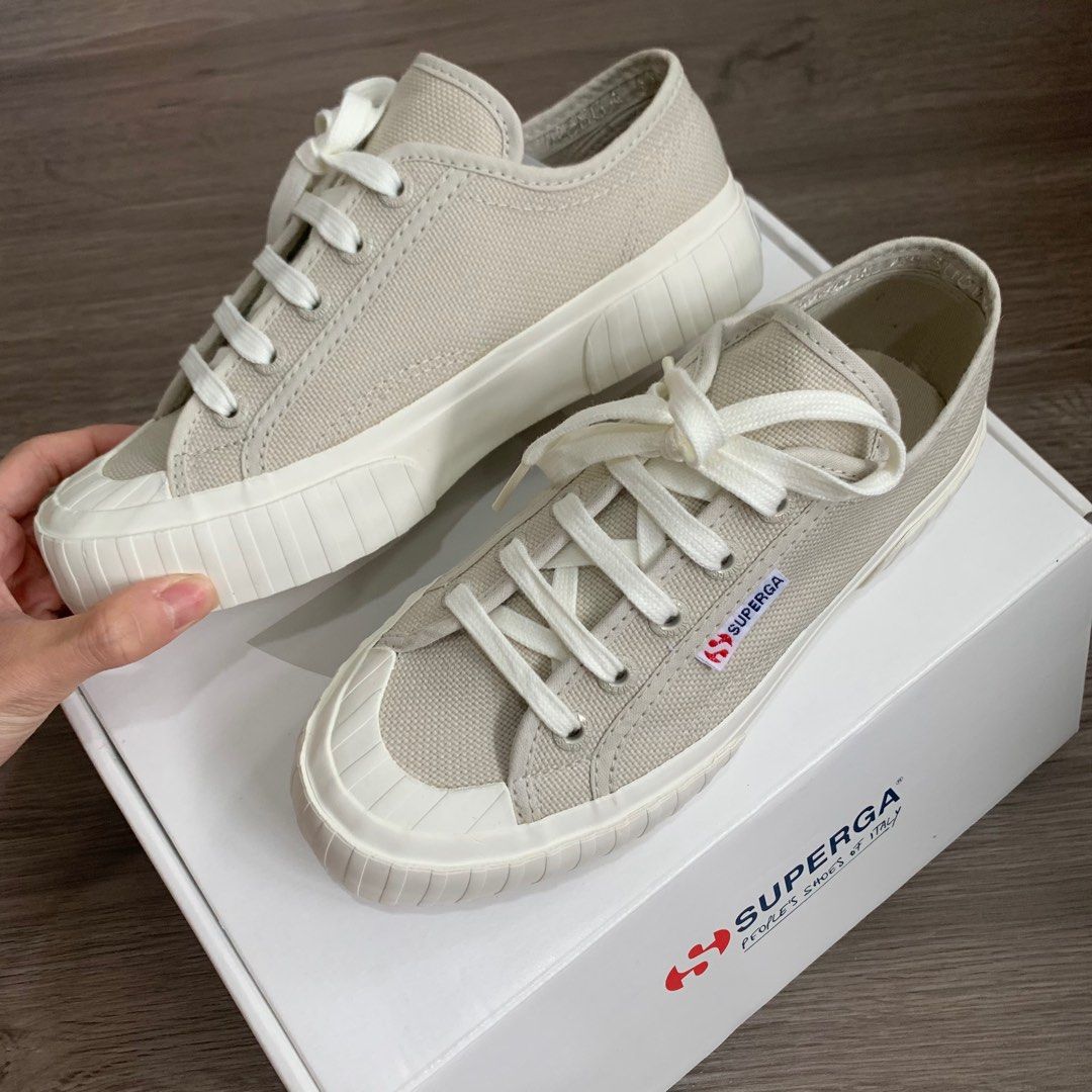 Superga 2630 Stripe Grey Sand EU 36 US 4.5 Men US 6 Wmn UK 3.5