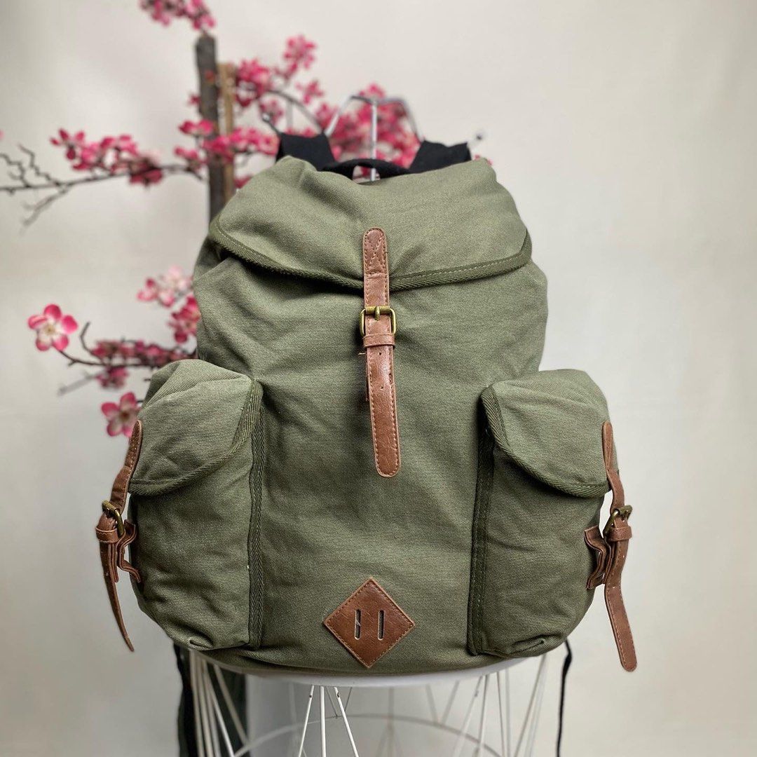 Tas backpack CANVAS MERONA Fesyen Pria Tas Dompet Ransel di