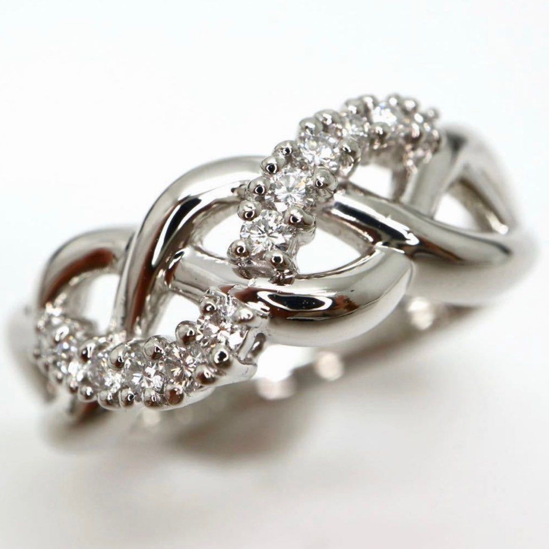 TASAKI platinum Pt900 diamond 0.12ct Japan size 8 Women s Fashion