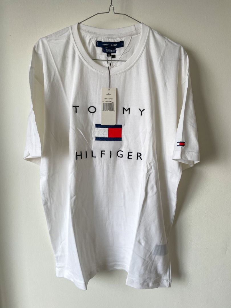 Tommy Hilfiger White T Shirt Logo Original Authentic 100 Asli TH Kaos Baju Putih Tshirt Tee T Shirt Pakaian Atasan Tops Clothes Brand New with Tag