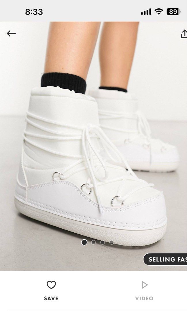 Truffle snow boots in white uk5 euro38 Women s Fashion Footwear