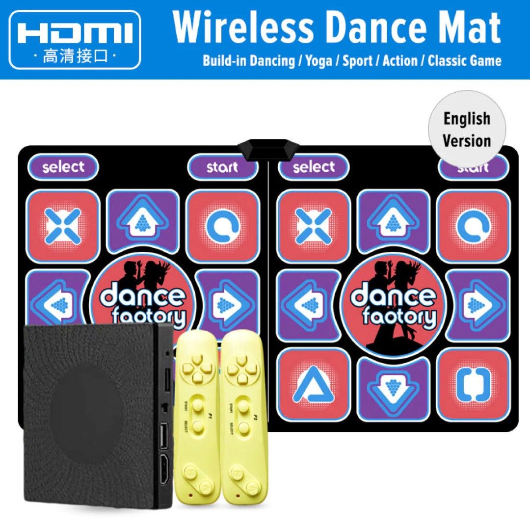 Wireless Dance Mat TV Game Dancing Pads Dual Player 2 Gamepad Remote  Controller HDMI (ENGLISH UI), Video Gaming, Video Games, Others on Carousell