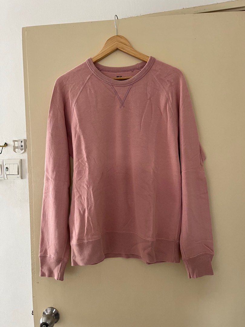 Uniqlo pink sweatshirt Women s Fashion Tops Longsleeves on