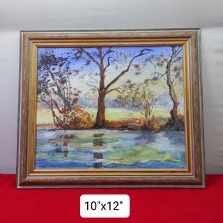 Vintage 10"x12" canvass painting  in solid wood frame from the UK for 1475 *H32