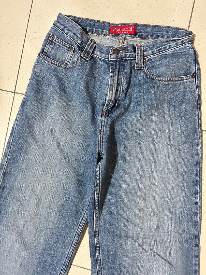 High Street Retro Blue Wide-Leg Jeans for Women