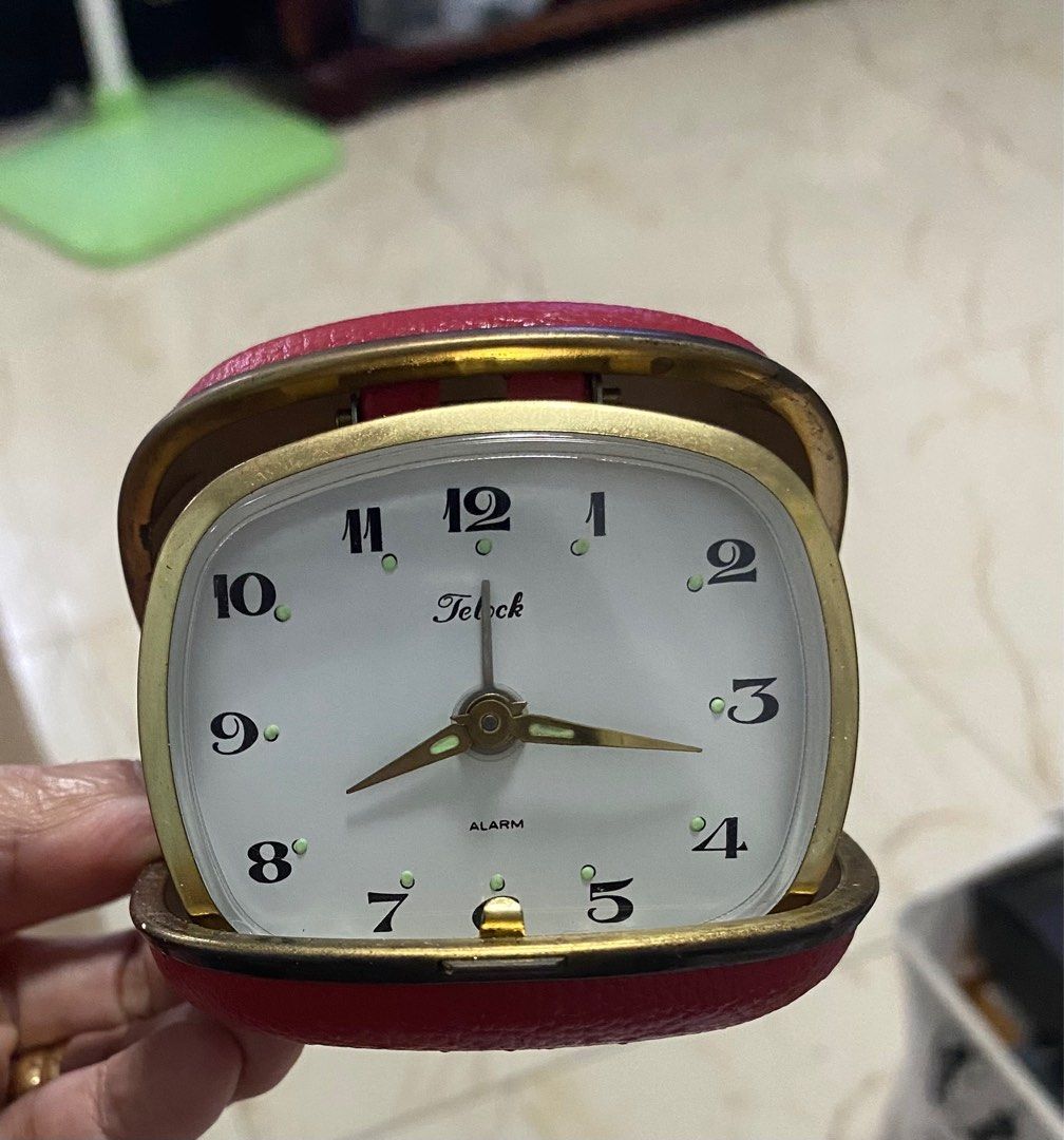Vintage Japan Telock Traveller Alarm Clock / Desk Clock / Winding Clock