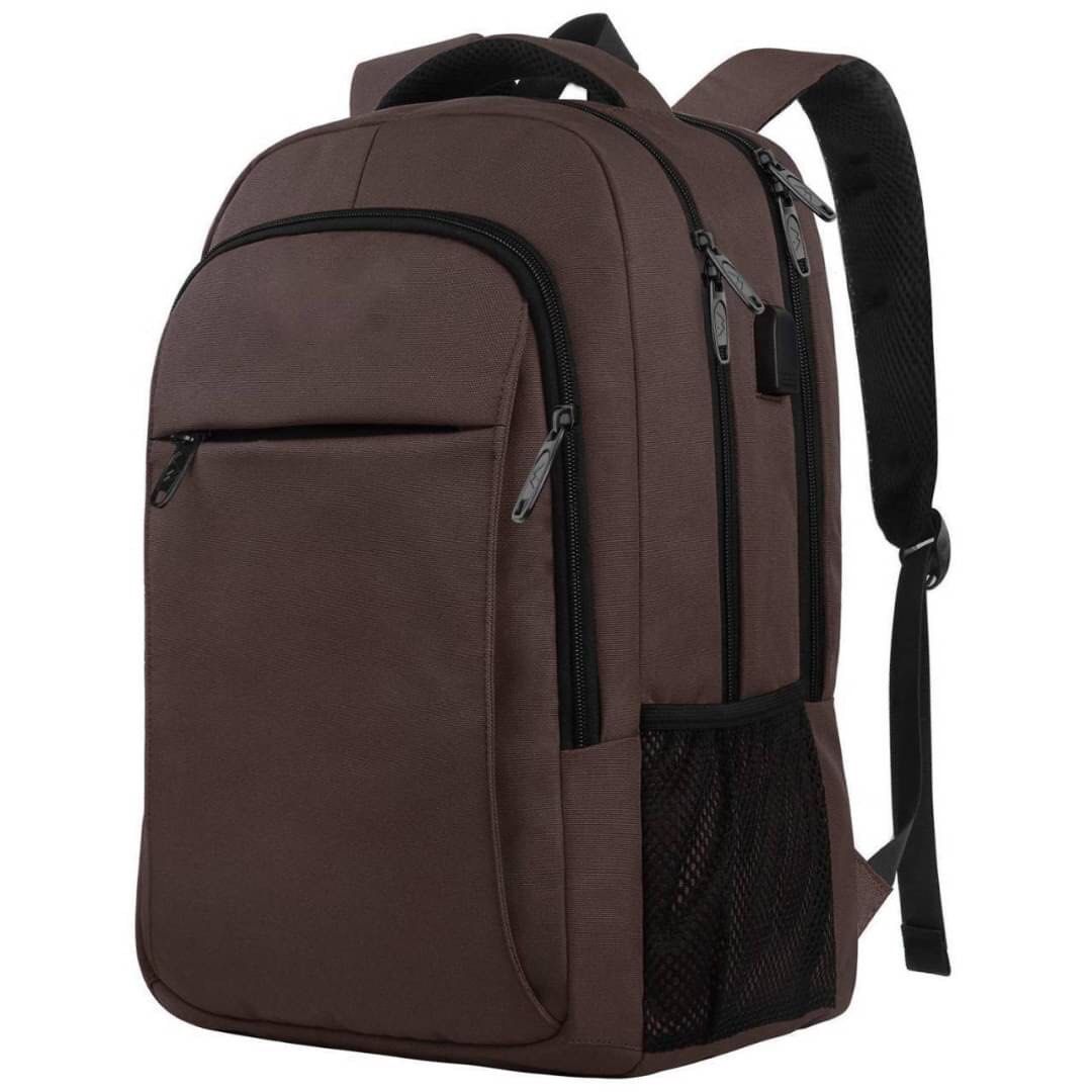 Travel backpack with laptop pocket outlet