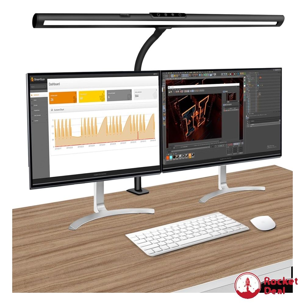 Table Lamp, LED Desk Lamp With Clamp And Base, Architect Desk Lamp For Home Office With Remote Control, 24W Ultra Bright Desk Light With Gesture