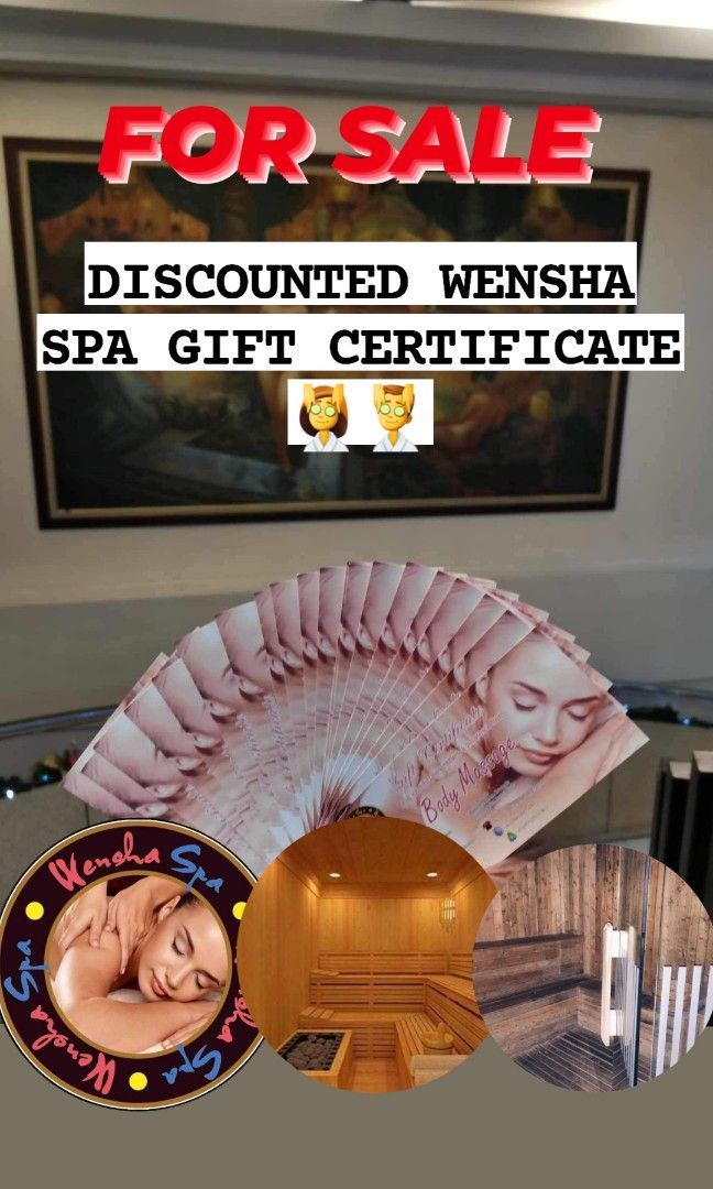 WENSHA SPA GIFT CERTIFICATE, Tickets & Vouchers, Vouchers on Carousell