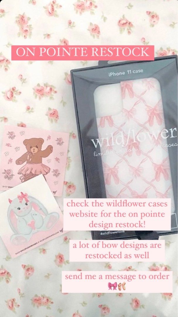 Wildflower Cases Restock On Pointe & other bow designs, Mobile Phones & Gadgets, Mobile & Gadget