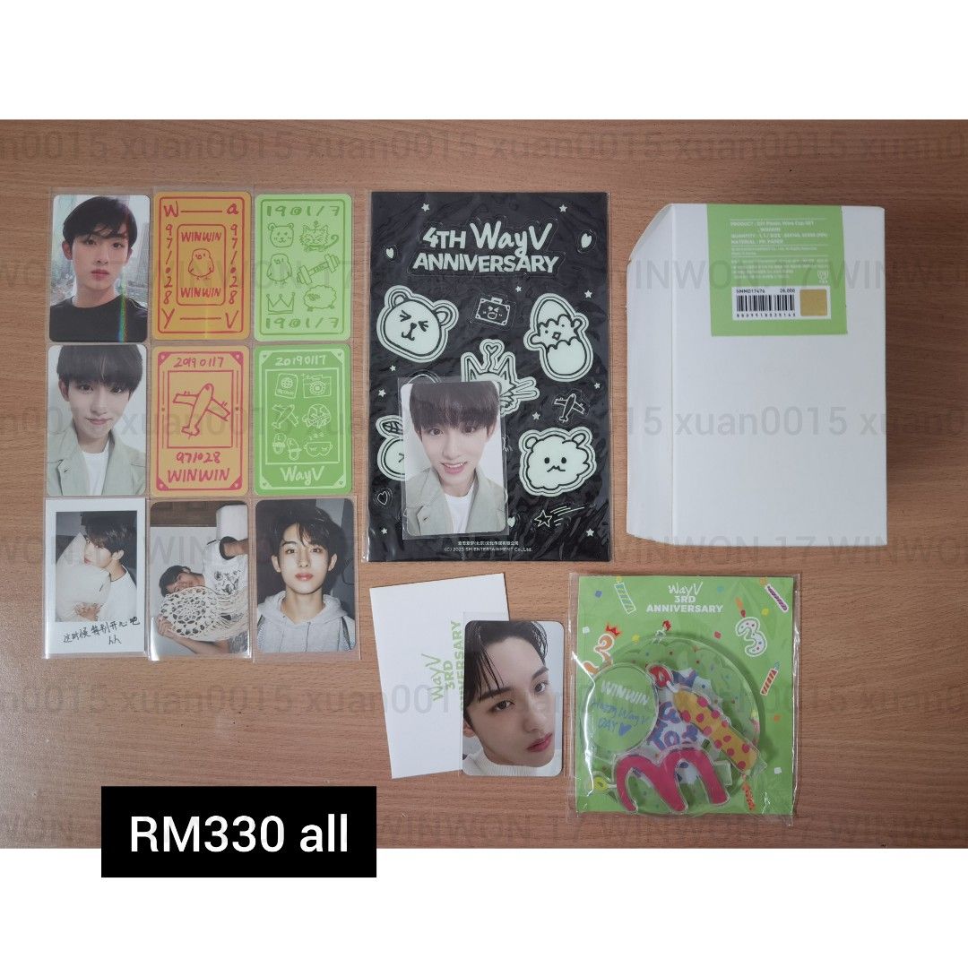 WTS NCT WayV 3rd 4th Anniversary pc MD party package plastic wine