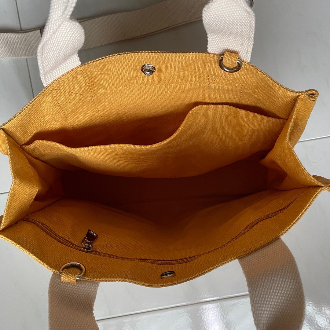 Mustard Yellow Canvas Messenger Bag