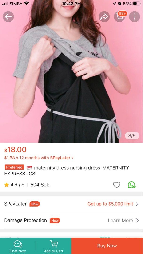 Elegant online breastfeeding dress