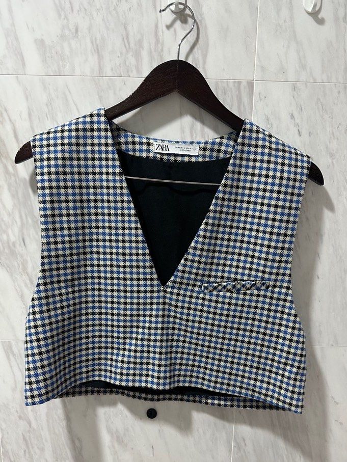 Gingham vest on sale
