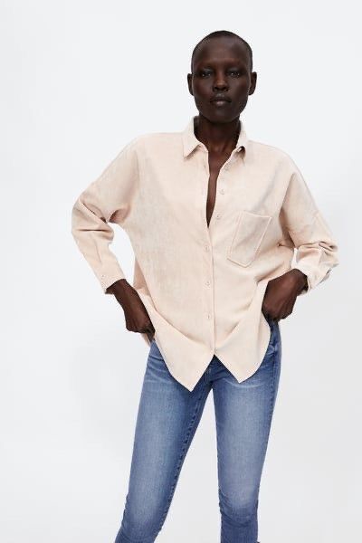 Zara corduroy blouse top
