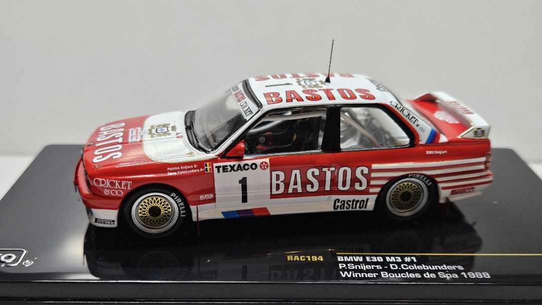  M3 E30 Spa 1988 Winnerミニカー ixo 1/43 1/43 ixo BMW M3 (E30) #1 Winner 1988, 玩具收藏品, 手辦及模型, 汽車