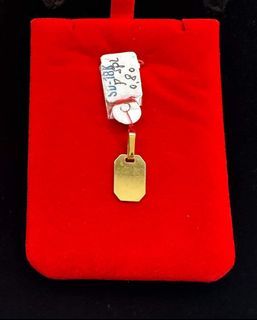 18K Saudi Gold tag pendant