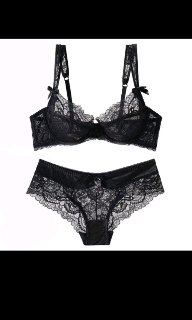 38C lace black bra 36C sexy lingerie, Women's Fashion, New Undergarments &  Loungewear on Carousell