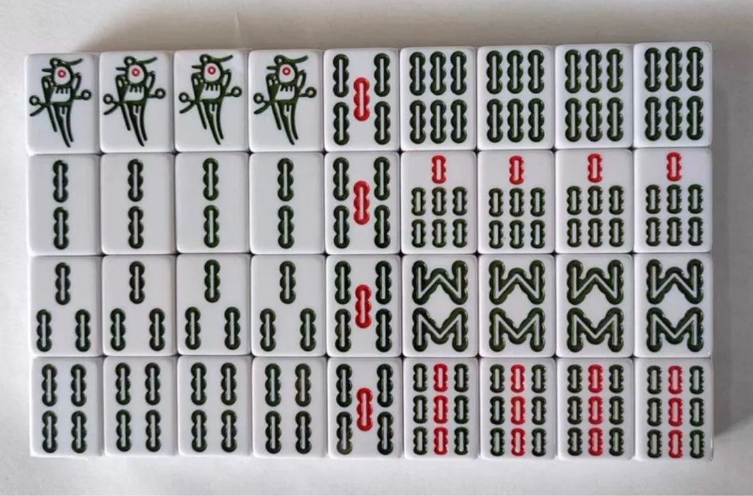 麻雀牌 44號自動麻雀牌藍色或綠色（每套136隻· 無花）, 興趣及遊戲