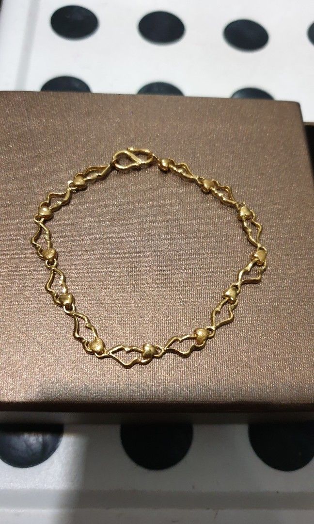 Gold heart bracelet sales