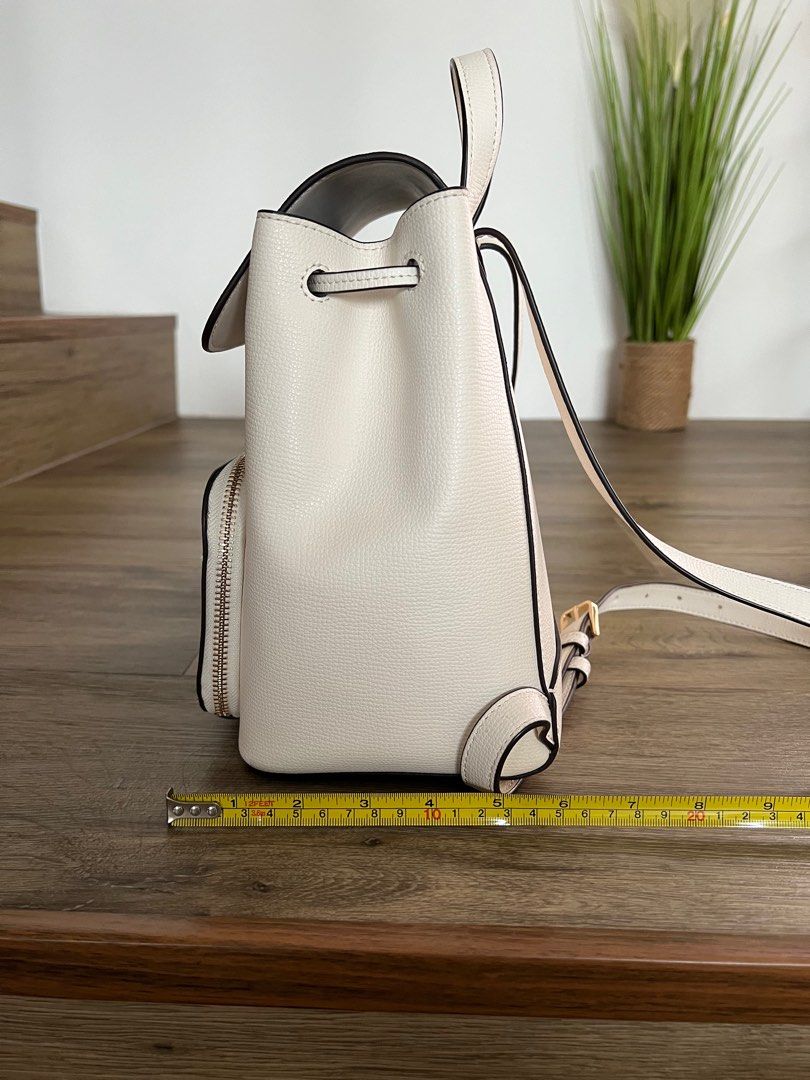 White best sale leather backpack