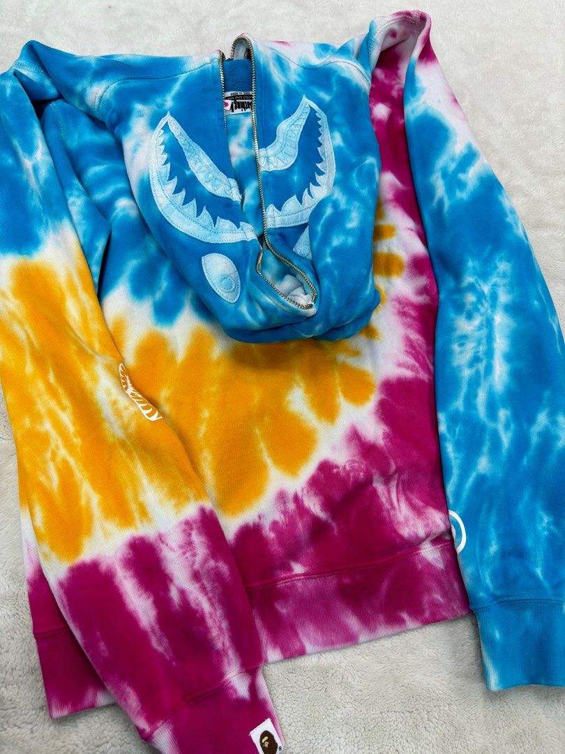 A bathing Ape Shark Hoodie Tie Dye Luxury Apparel on Carousell