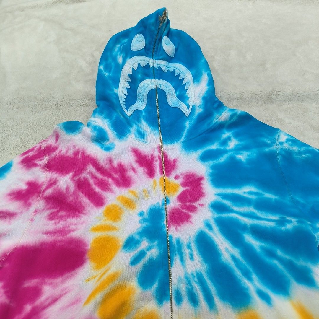 A bathing Ape Shark Hoodie Tie Dye