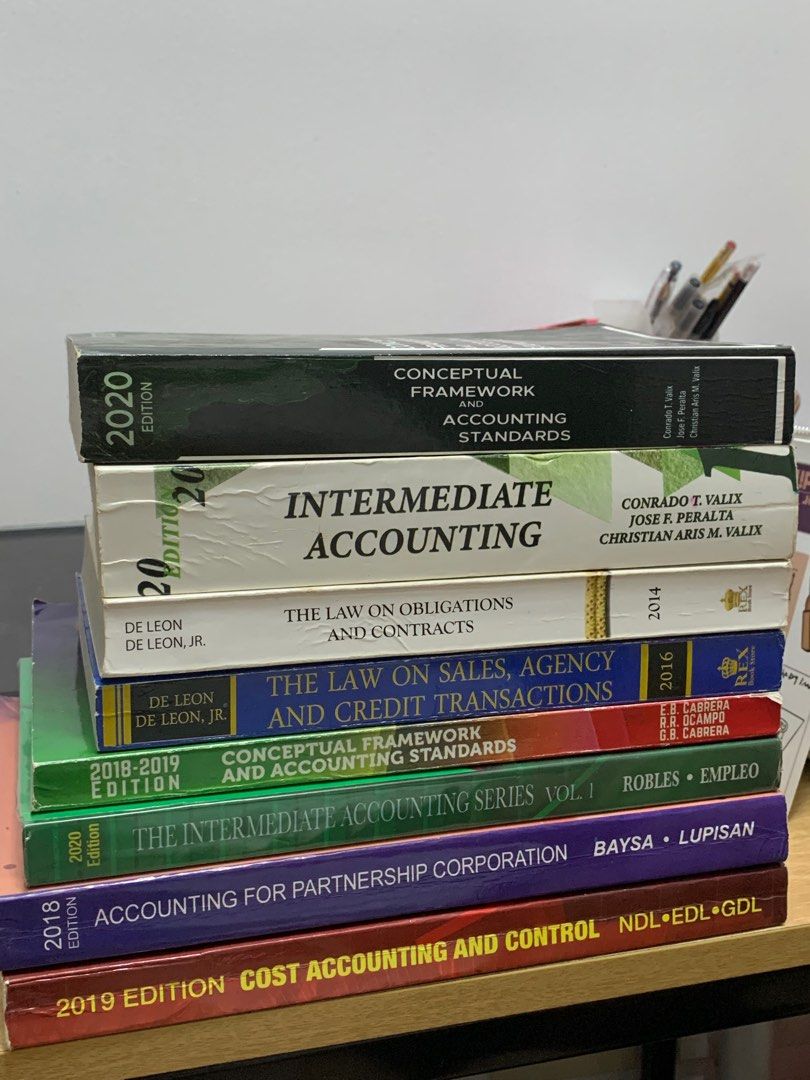 Accounting Books for sale! (Category: Textbooks) located in Manila. Submitted by spicymacaroni (Listing ID 1280665532, Image 1). Description: ‼️ accountancy books for sale ‼️ hi! selling these accounting books for a friend 🧚🏻 - have minimal writings, highlights - most books do not have plastic cover - can do meetups within feu/ust area ! - dm if interested :> 📚 Conceptual Framework and Accounting Standards by Valix 2020 ed - 125 📚 Intermediat