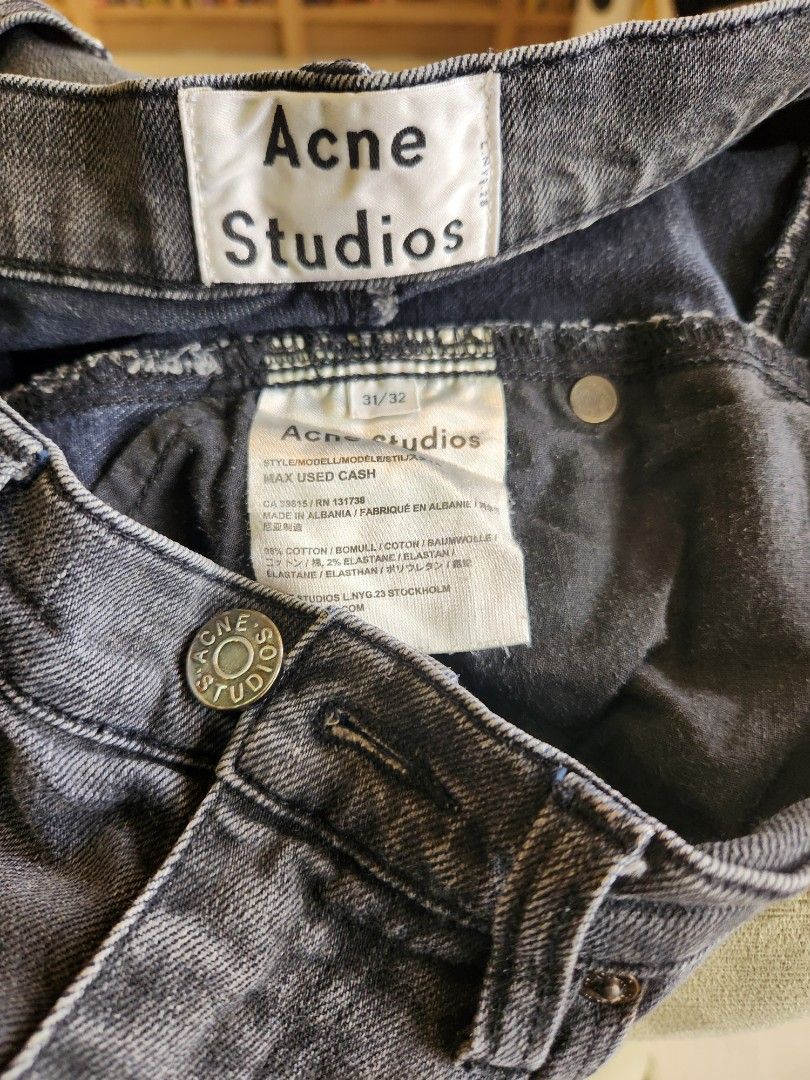 Acne Studios Faded Black Denim Jeans 31/32 (Category: Jeans) located in Quezon City. Submitted by 33nie.minimal (Listing ID 1280605247, Image 1). Description: waist 31/32in leg 35in.