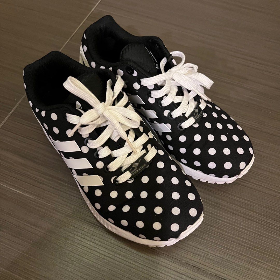 Adidas Polkadot Black White Sneakers Size 38 Fesyen Wanita Sepatu di Carousell