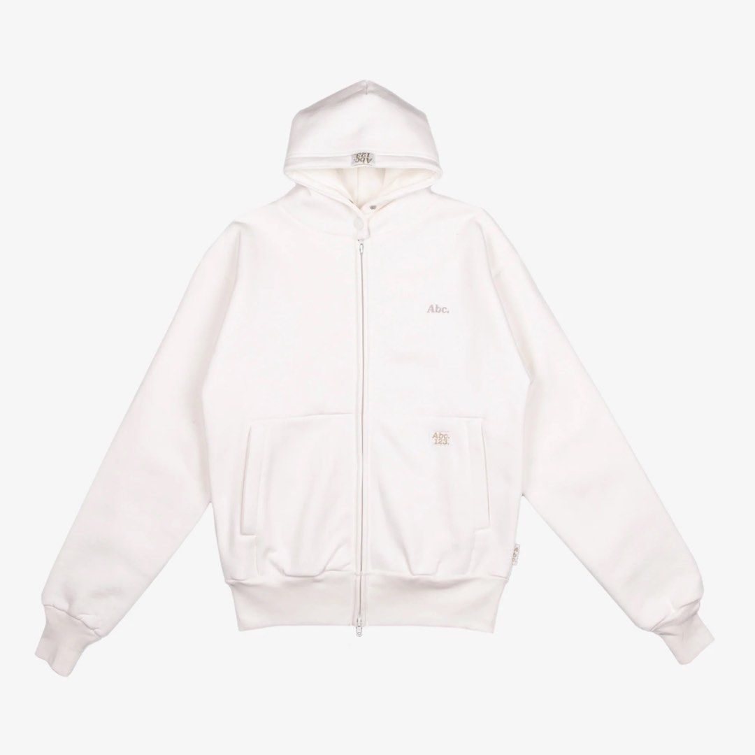 advisory board crystals abc. 123. double weight zip up hoodie in