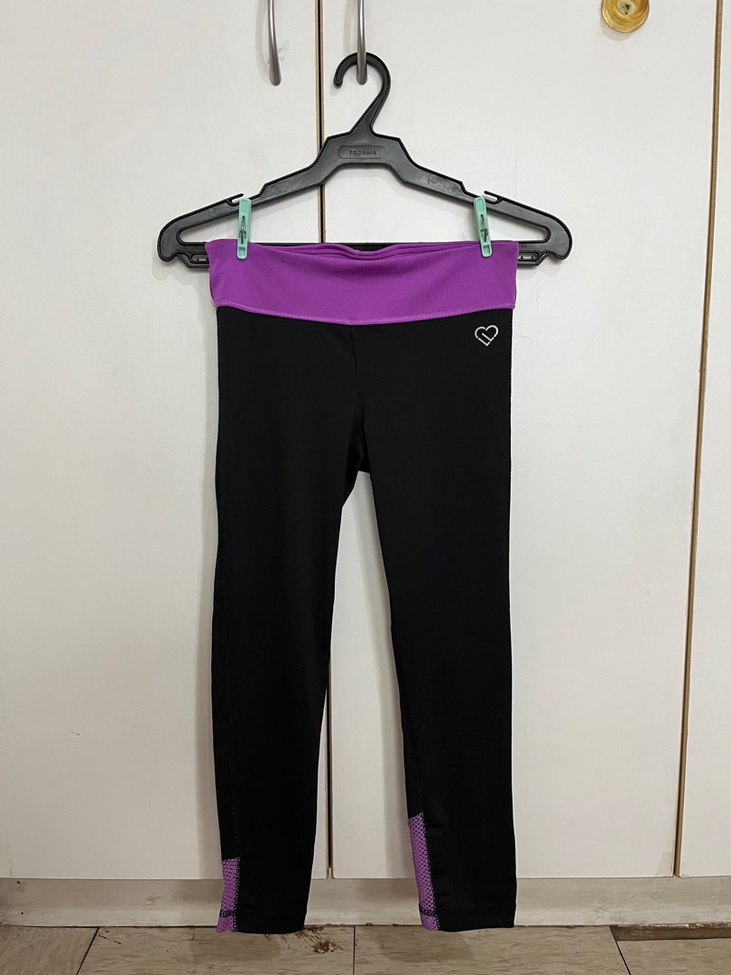 Aeropostale 3/4 Leggings with Purple Waistband and Mesh, Women's Fashion,  Activewear on Carousell