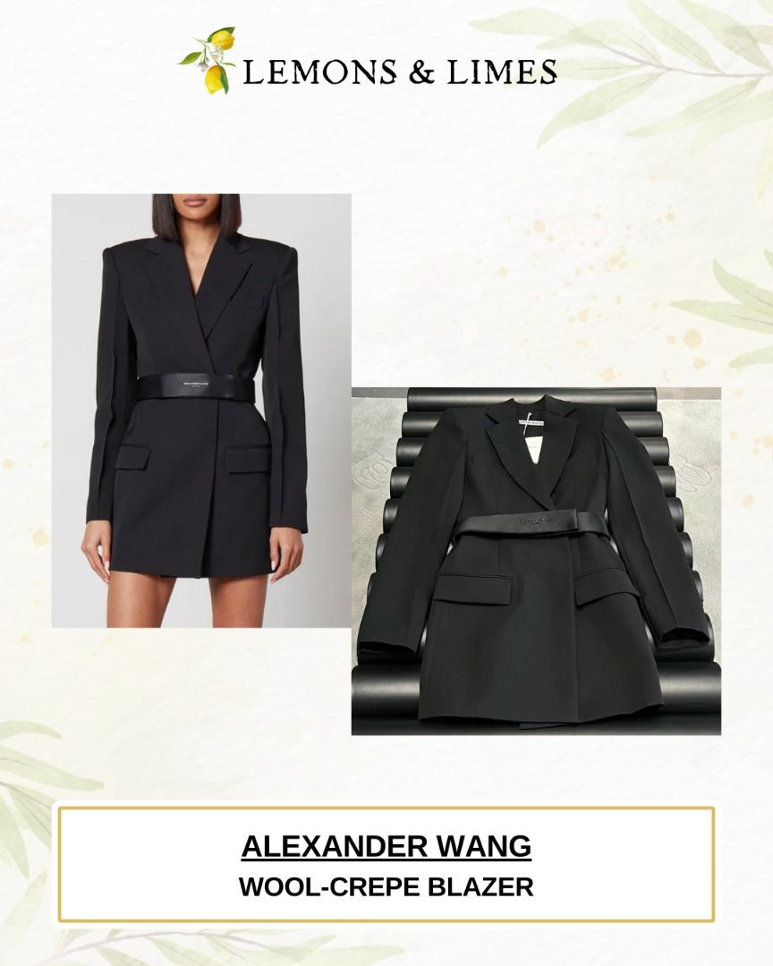 alexanderwang BELTED BLAZER DRESS IN WOOL TAILORING BLACK - alexanderwang®  US