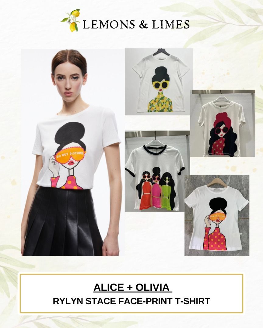 Alice + Olivia Stace Face Cotton T-shirt in White | Lyst