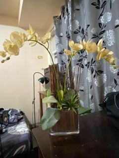 Artificial White Phalaenopsis Orchids with Vase